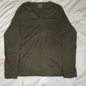 DARK FOREST GREEN MENS LONG SLEVE